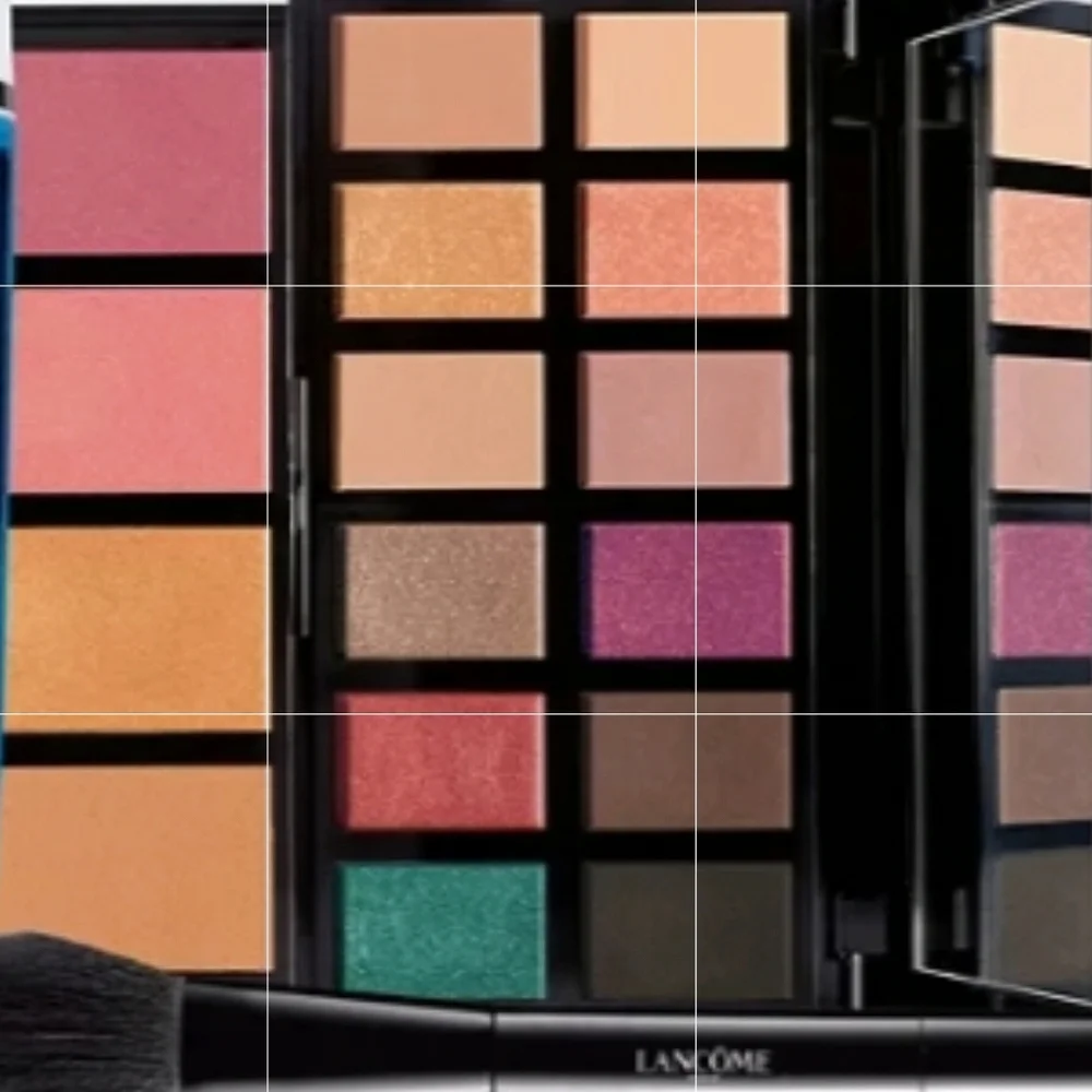 LANCÔME EYE & CHEEK PALETTE IN ONE & DUAL ENDED MAKEUP SHADOW & BLUSH BRUSH